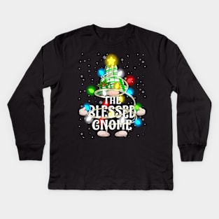 The Blessed Gnome Christmas Matching Family Group Kids Long Sleeve T-Shirt